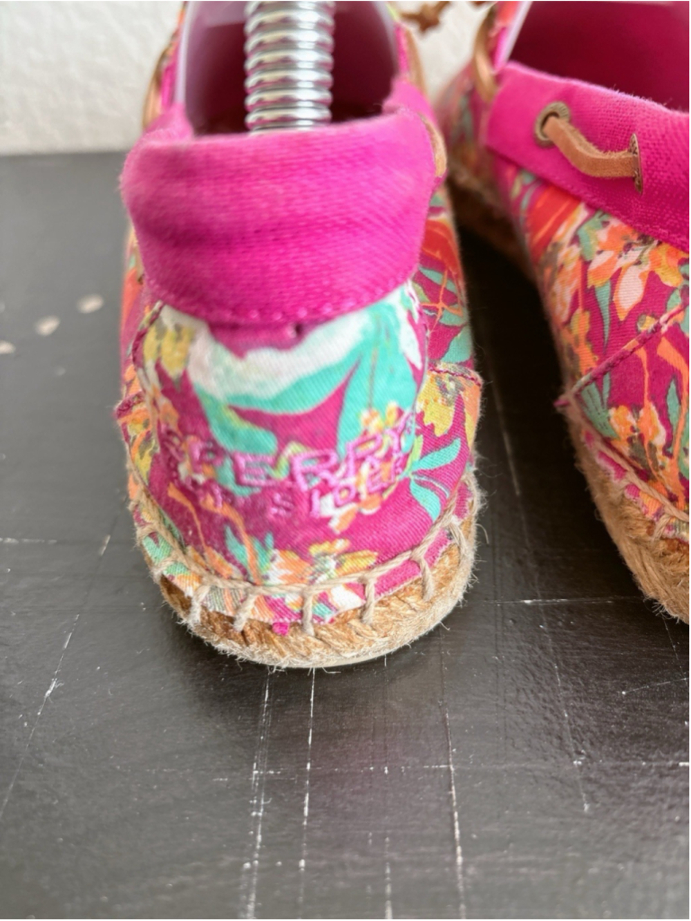 Sperry Top-Sider Womens Size 9.5 Pink Floral Flamingo Tropical Espadrille Flats - Picture 5 of 13